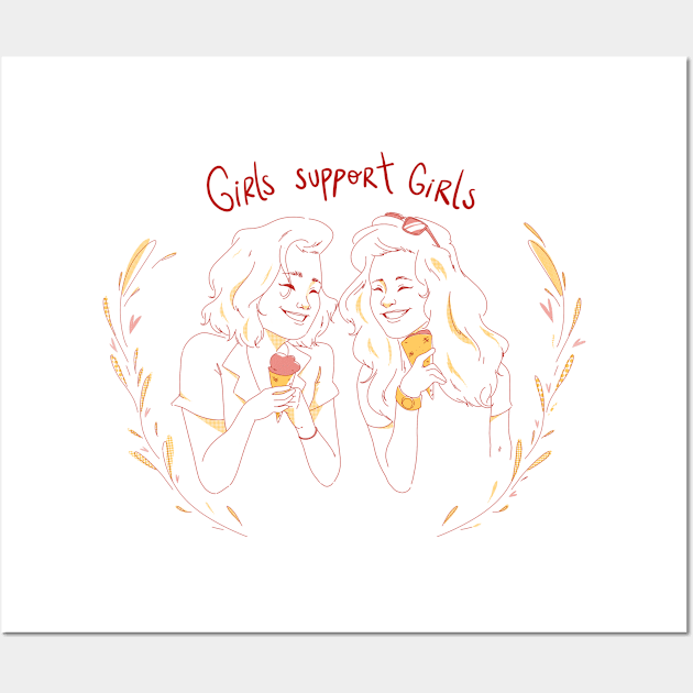 Girls support Girls Wall Art by studioyumie